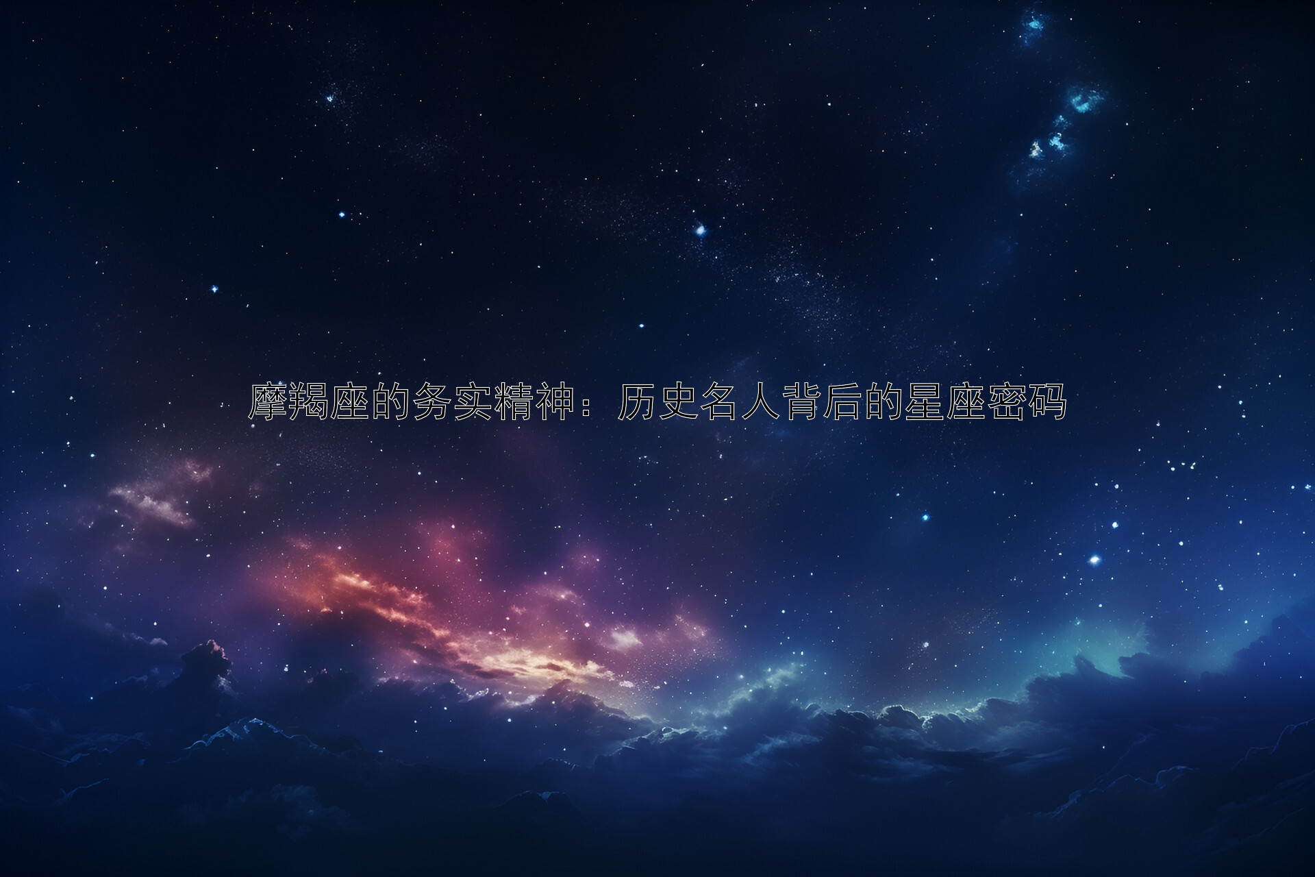 摩羯座的务实精神：历史名人背后的星座密码